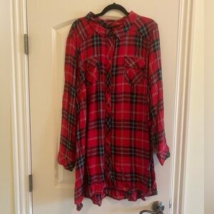 Torrid Plaid Button-Down Long-Sleeved Shirt